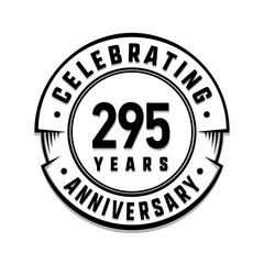 295 years anniversary logo template. Vector and illustration.