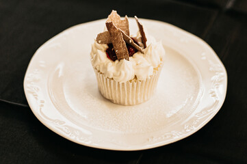 cupcake with cream and jam 2