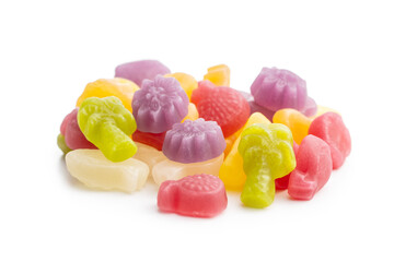 Colorful fruity jelly candies.