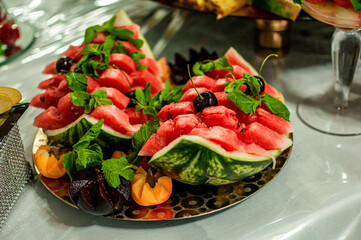 Watermelon at the wedding buffet