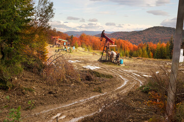 Oil and gas production in autumn.