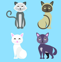 Cute cat collection. set of cats