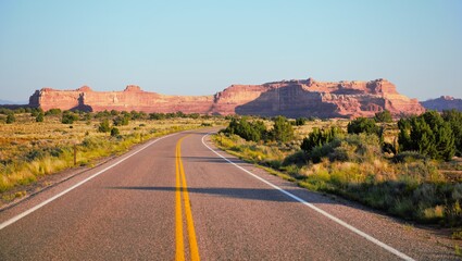 Fototapeta na wymiar Road to Moab, Needles District, Canyonlands National Park, Utah, USA, September 2014