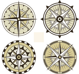 Flat compass collection. set of compass icons