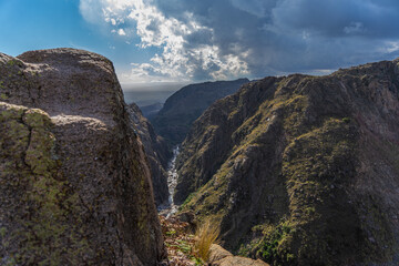 Fototapeta na wymiar Overlook over the mountains around Mina Clavero, Argentina, South America