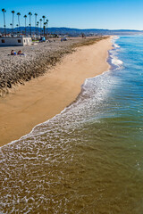 View of Newport Beach coastline during King Tide.