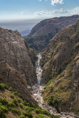 Naklejka premium Overlook over the mountains around Mina Clavero, Argentina, South America