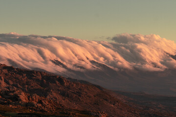 Naklejka premium Winter clouds in the muntains.