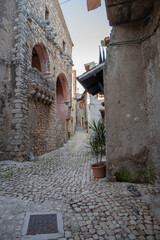 Fototapeta na wymiar Small village of Sermoneta with castle in Italy near Rome