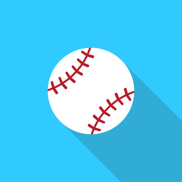 Baseball icon flat. Vector illustration.