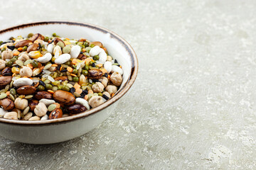 Raw legume on the table, close-up.