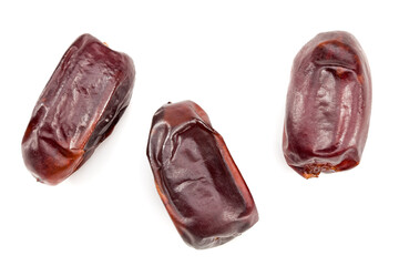 date fruit isolated on white background. clipping path. top view