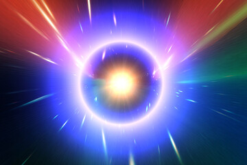 Big light ring in the center of universe. Splash. Big bang. The elements of this image furnished by NASA.