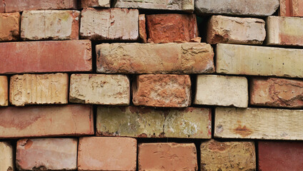 Fototapeta premium Old red brick wall. Texture background