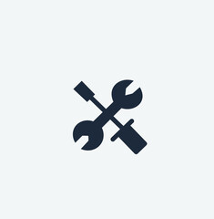Wrench and screwdriver Icon. Concept of work, service and repair. 

