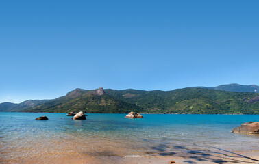 Paradisiac beach in Saco do Mamangua, Paraty, Brazil