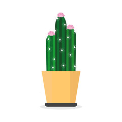 Flowering cactus icon. Vector illustration.
