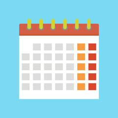 Calendar flat icon. Vector illustration.