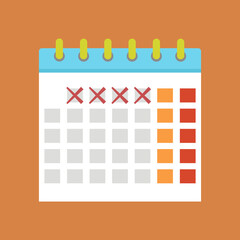 Calendar flat icon. Vector illustration.