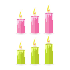 Burning candle. Vector illustration.