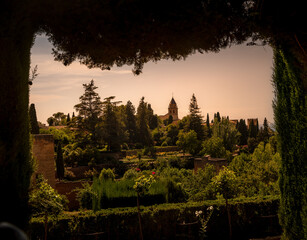 The Alhambra framed by the landscape