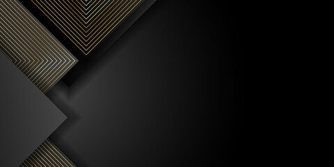 Abstract black and gold triangle background. Suit for business, corporate, institution, party, festive, seminar, and talks