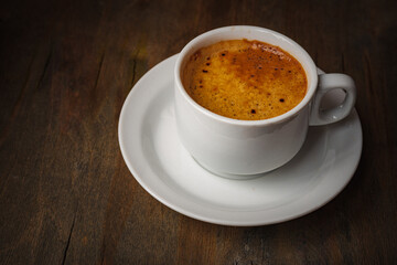 Still life- autumn motif. Breakfast- cup of coffee is on the table