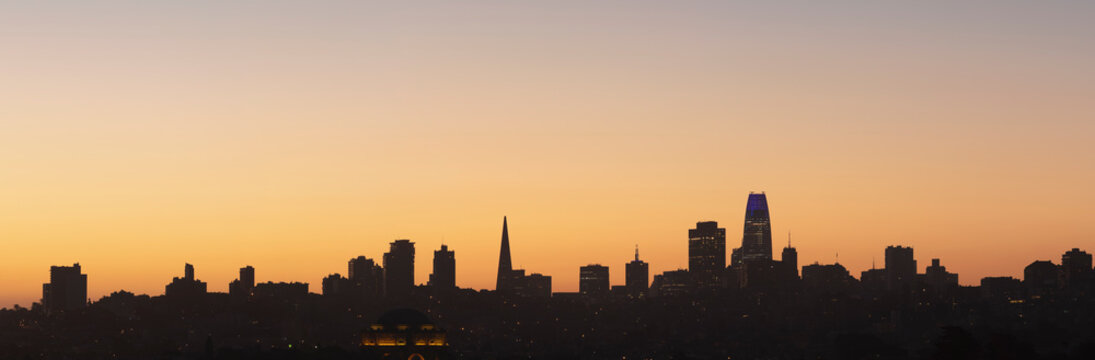 Silhouette of building at San Francisco, California, USA