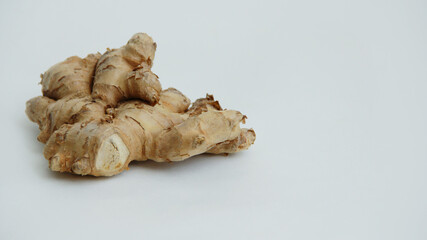 ginger root on white background