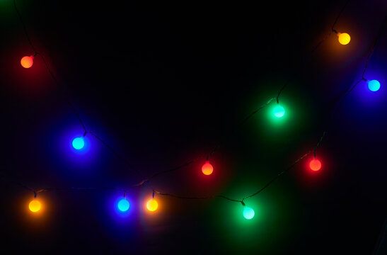 Colorful glowing string lights