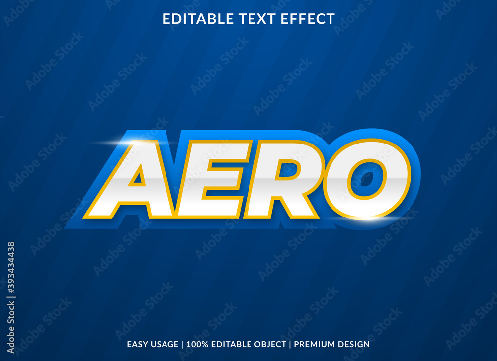 Fototapete aero text effect template design with bold font style use for brand and business logo