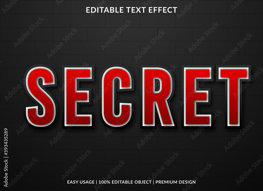 Fototapete secret text effect template design with bold font style use for brand and business logo