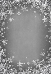 Fototapeta premium Snow background. Grey Christmas snowfall with defocused snowflakes. Winter concept with falling snow. Holiday texture.