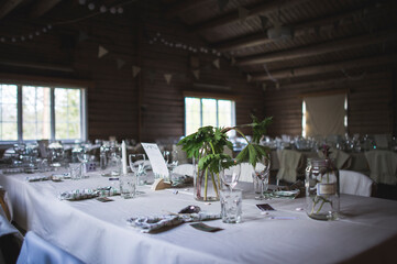table set for a wedding party