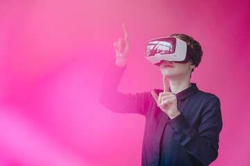 Woman wearing VR glasses