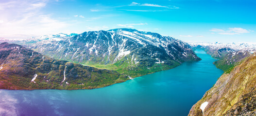 lake and mountains panorama