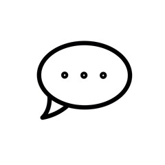 speech bubble line icon, vector black illustration