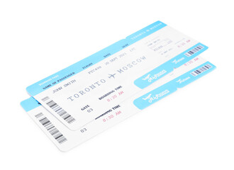 Obraz premium Tickets isolated on white. Travel agency concept