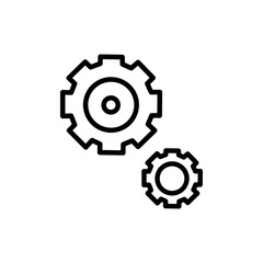 gear line vector icon, vector black illustration