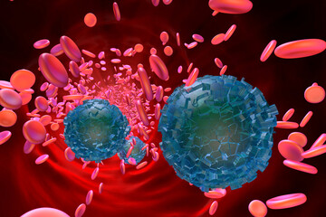 3D rendered illustration of micro plastic in blood stream
