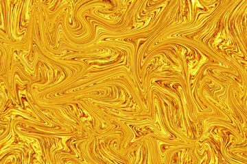 Liquid gold paint on white paper abstract background