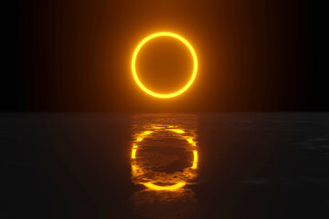 3D rendered illustration of yellow circle