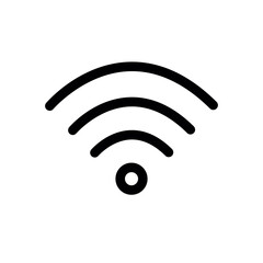 wifi sign line icon, vector black illustration