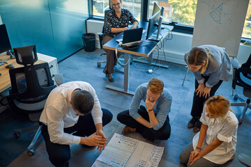 Business team brainstorming in office