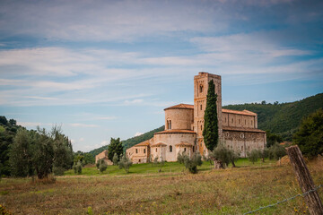 Monastery of Sant Antimo near Montalcino, Tuscany, Italy