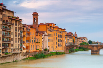 Fototapeta na wymiar Bridge over the river Arno in Florence, Tuscany, Italy