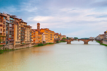 Naklejka na ściany i meble Bridge over the river Arno in Florence, Tuscany, Italy