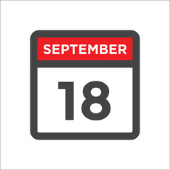 September 18 calendar icon with day and month