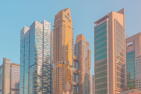 Modern Buildings Against Clear Sky In City