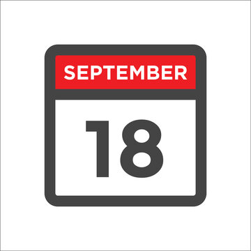 September 18 Calendar Icon With Day And Month